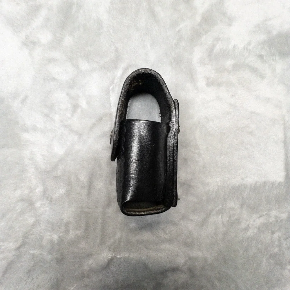 Boston Leather 5527 Black Basketweave Duty Belt Mace Holster Made In USA